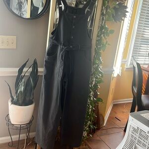 Aerie jumpsuit gray Jean material size medium wide